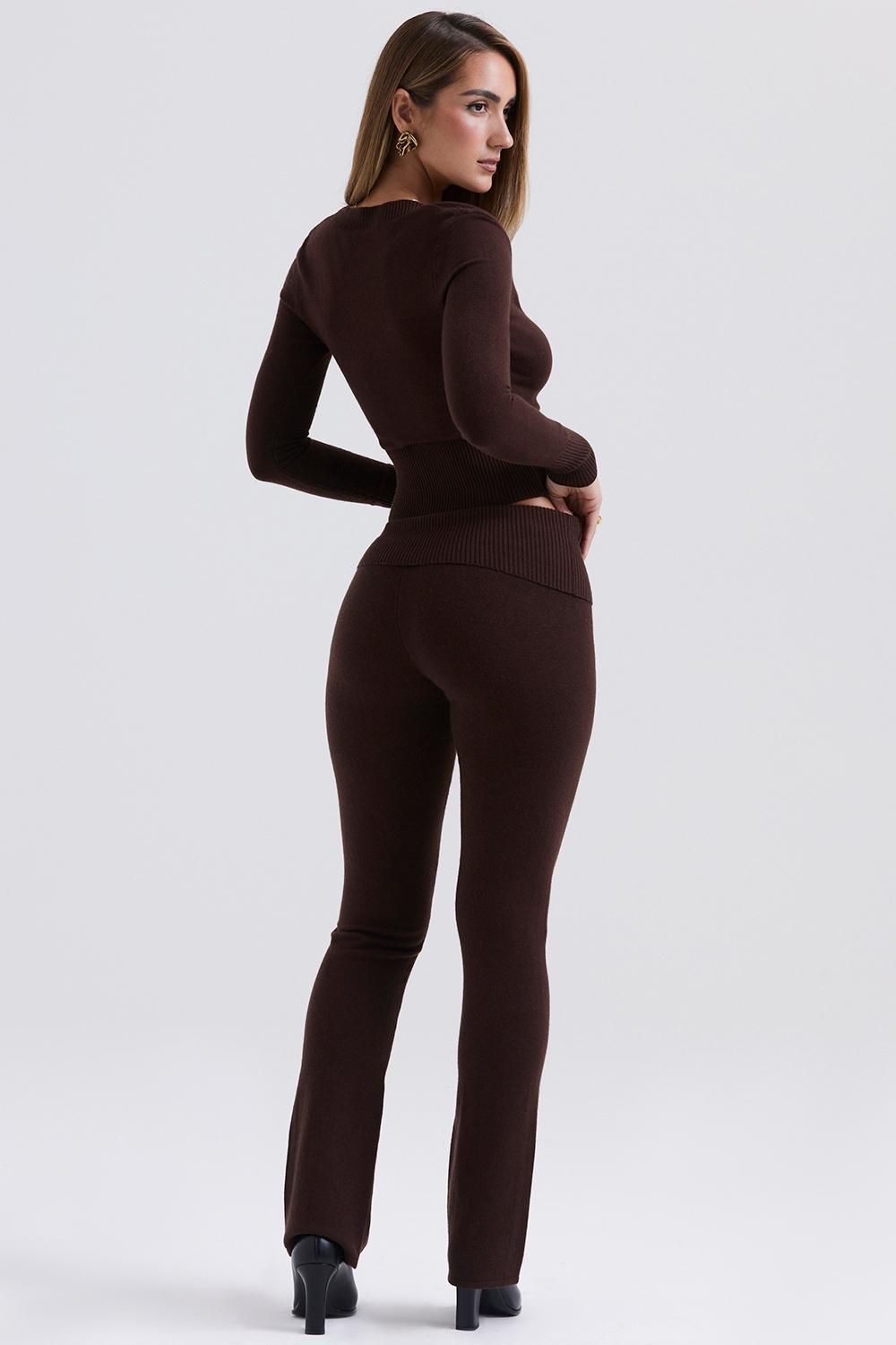 Ama  chocolate cashmere blend trousers - sale Product Image