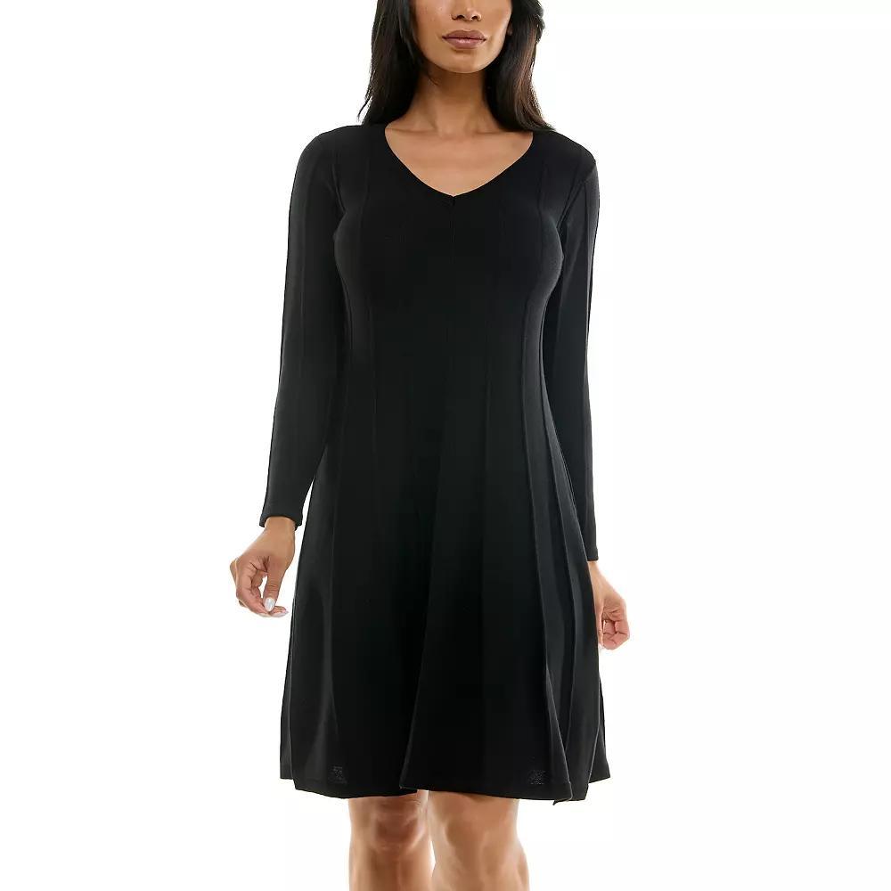 Women's Nina Leonard A-Line Sweater Dress, Size: Medium, Green Oil Product Image