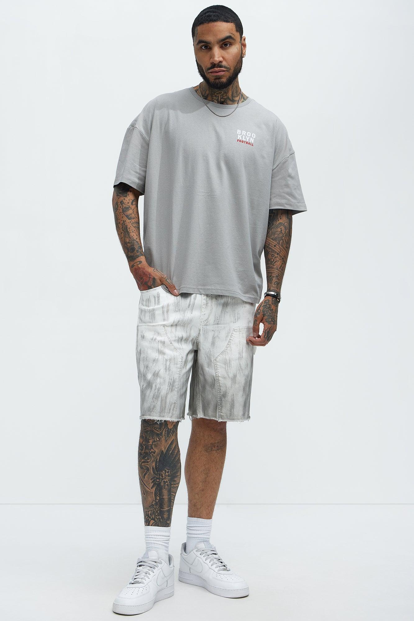 Brooklyn Basketball Oversized Short Sleeve Tee - Grey Product Image