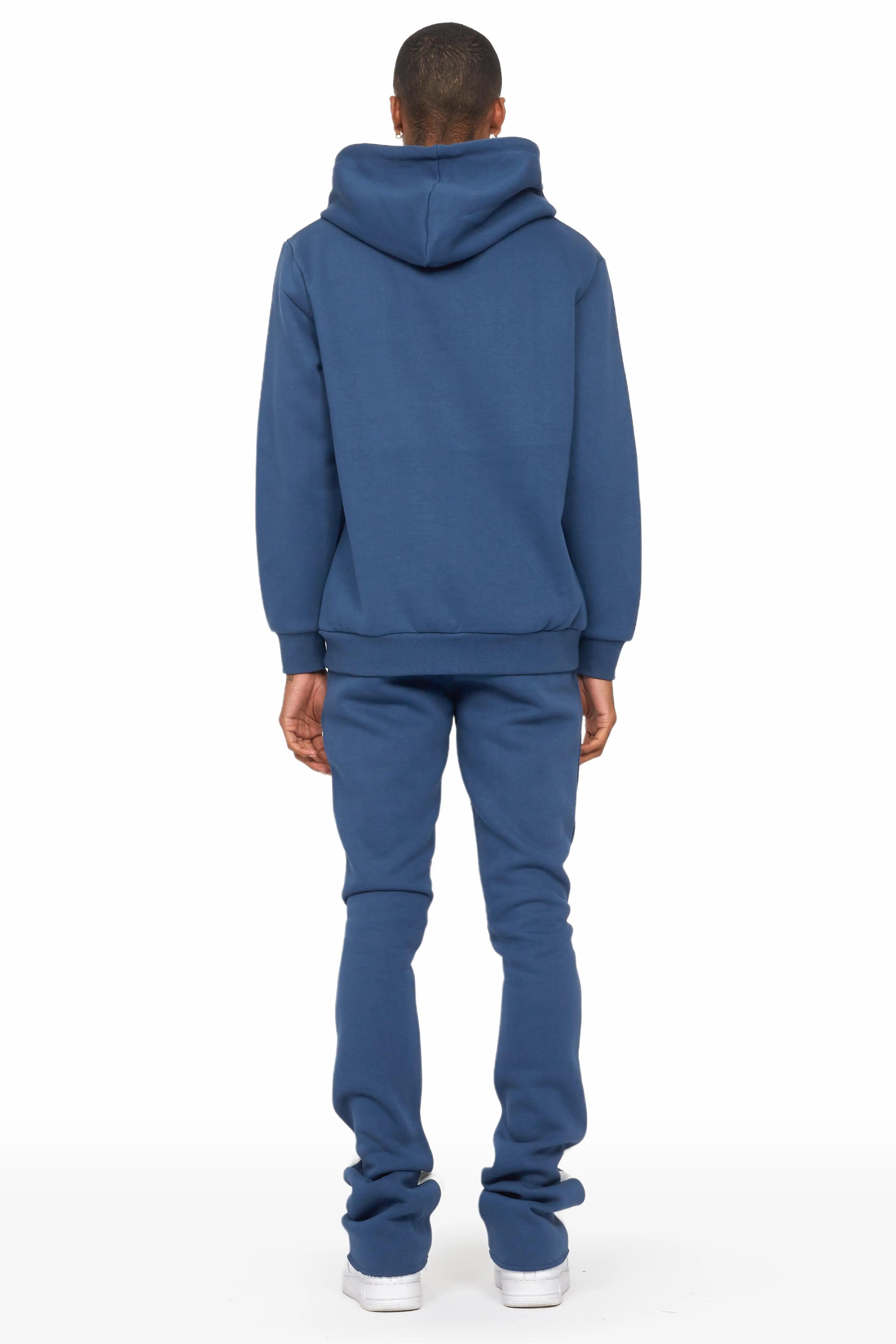 Tidus Navy Hoodie/Stacked Flare Track Pant Set Male Product Image