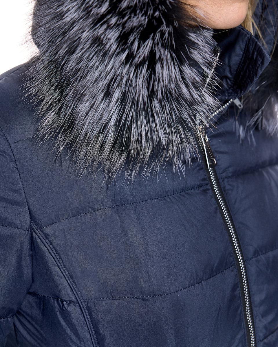 Poly Blend Jacket with Detachable Fox Trimmed Hood Product Image