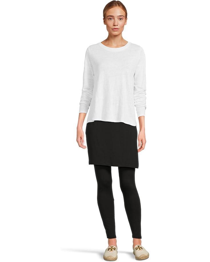 Sheer Knit Round Neck Slim Long Sleeve Tee Product Image