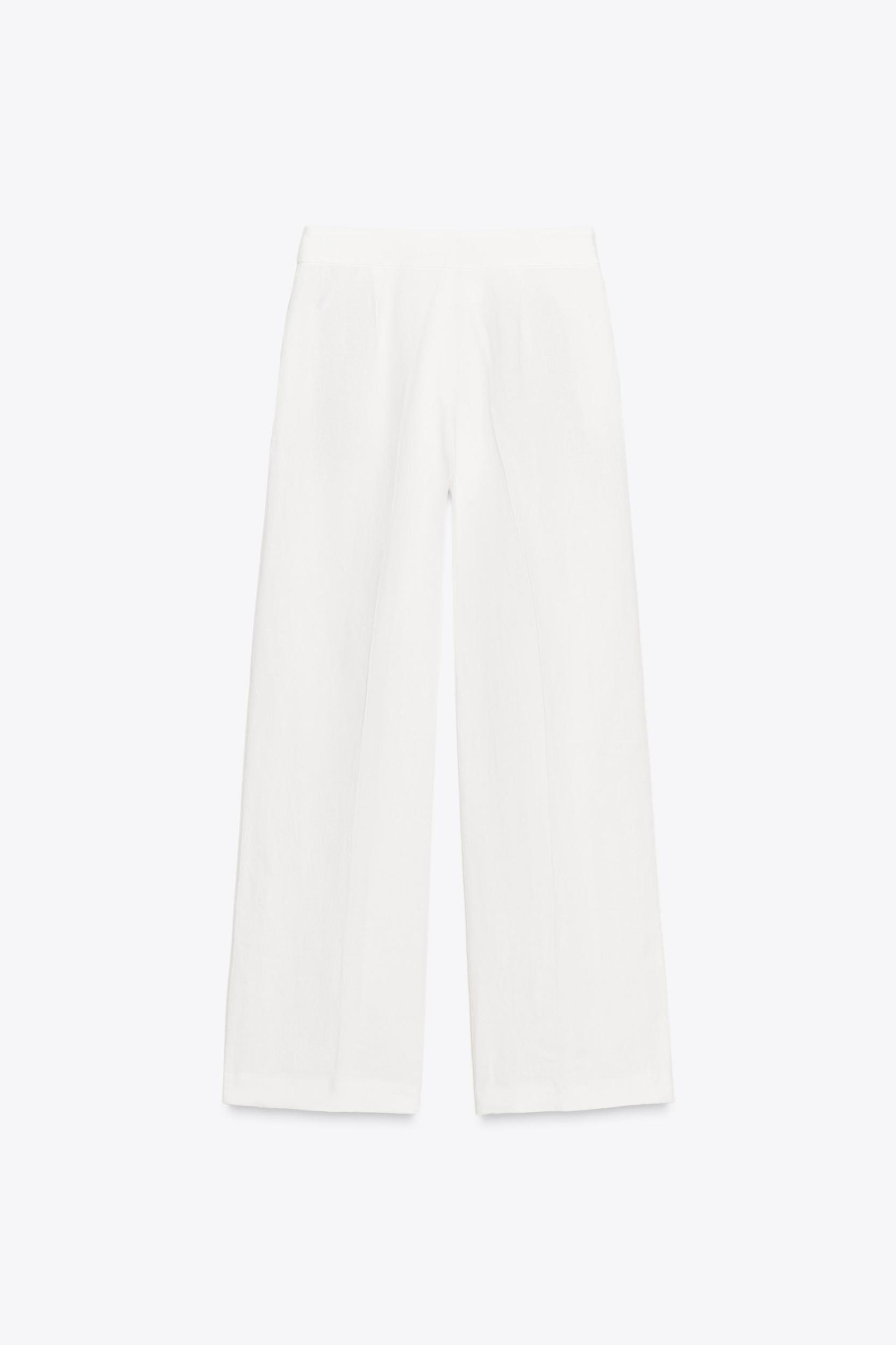 PLEATED LINEN BLEND PANTS ZW COLLECTION Product Image
