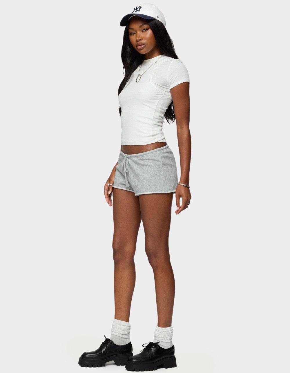 EDIKTED Leeroy French Terry Shorts - GRAY Product Image