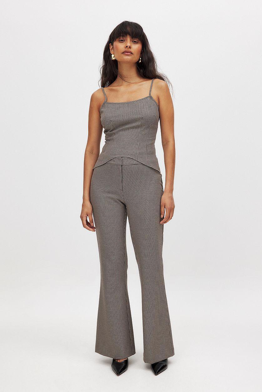 Flared Houndstooth Tailored Pants Product Image