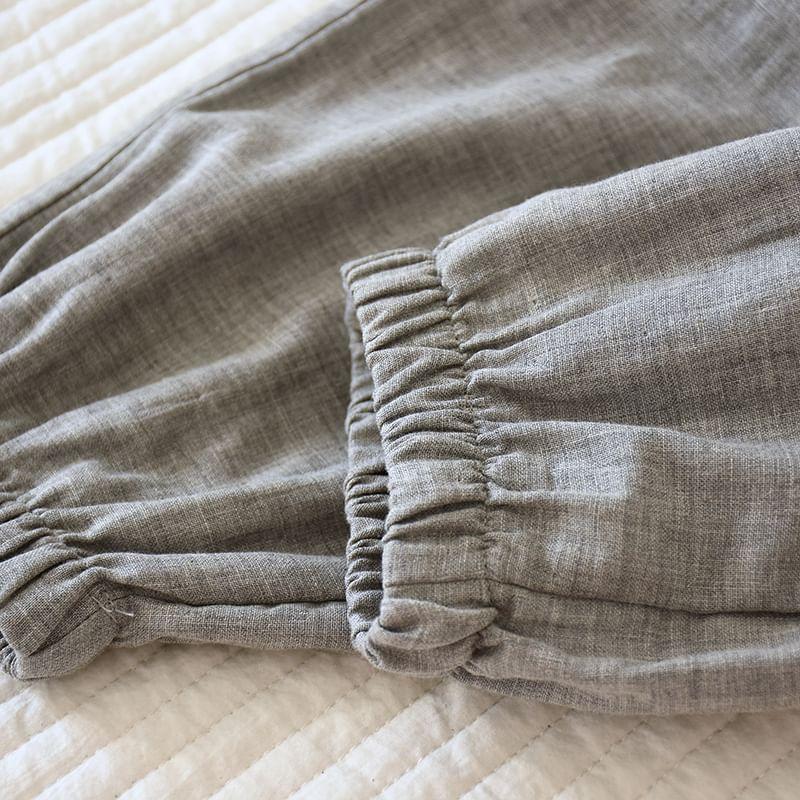 Couple Matching Drawstring Waist Plain Harem Pajama Pants (Various Designs) Product Image