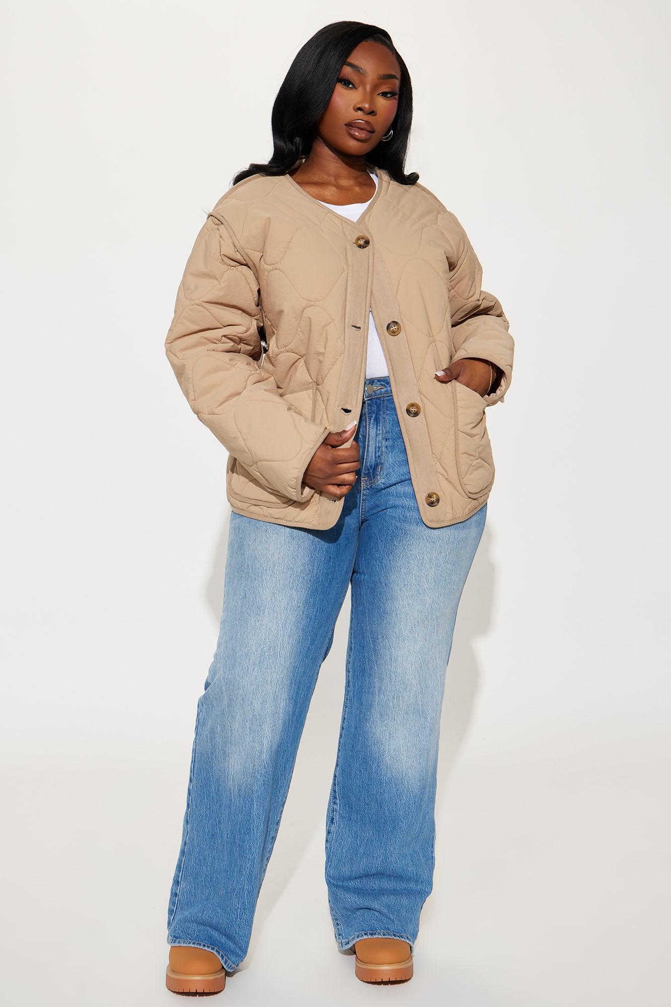 Slope Days Quilted Lightweight Jacket - Tan Female Product Image