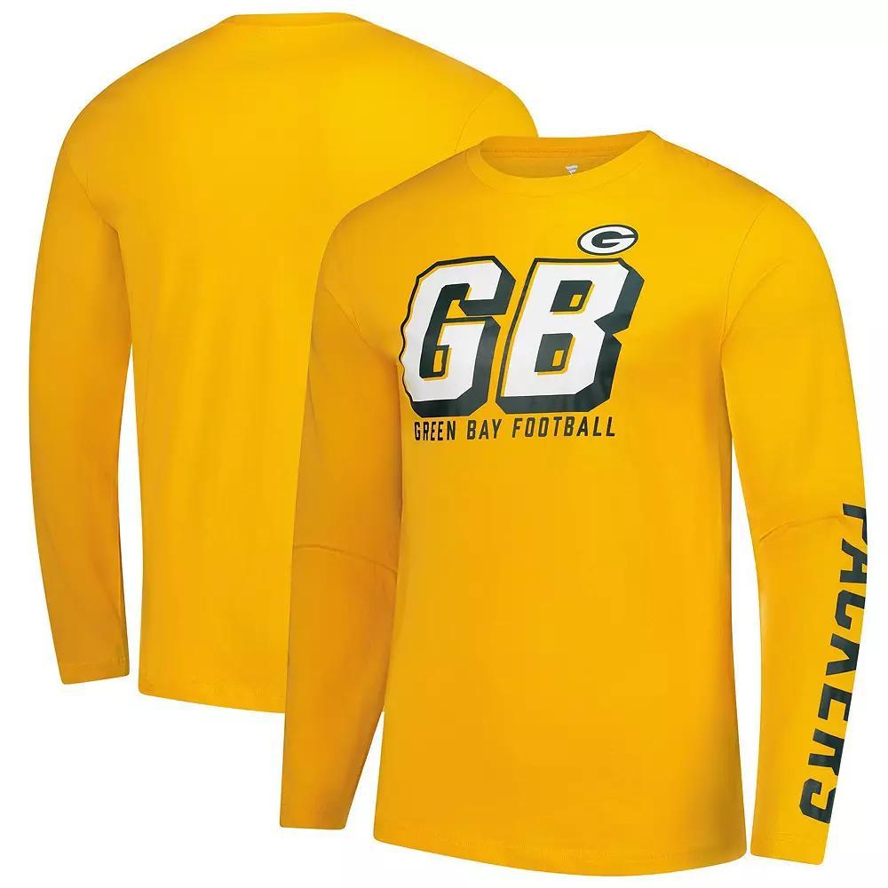 Men's Fanatics Gold Green Bay Packers Long Sleeve T-Shirt,  Product Image