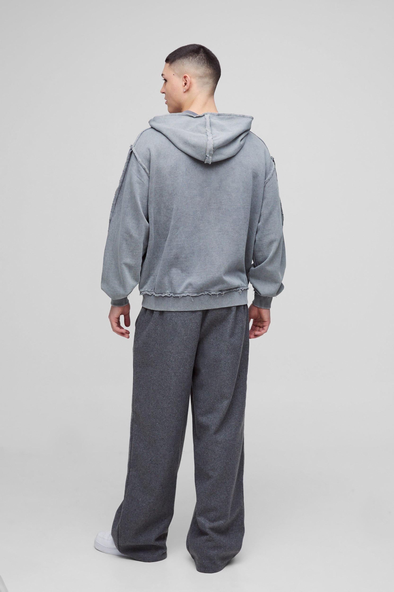 Elasticated Waist Wide Leg Wool Look Pleated Pants | boohooMAN USA Product Image