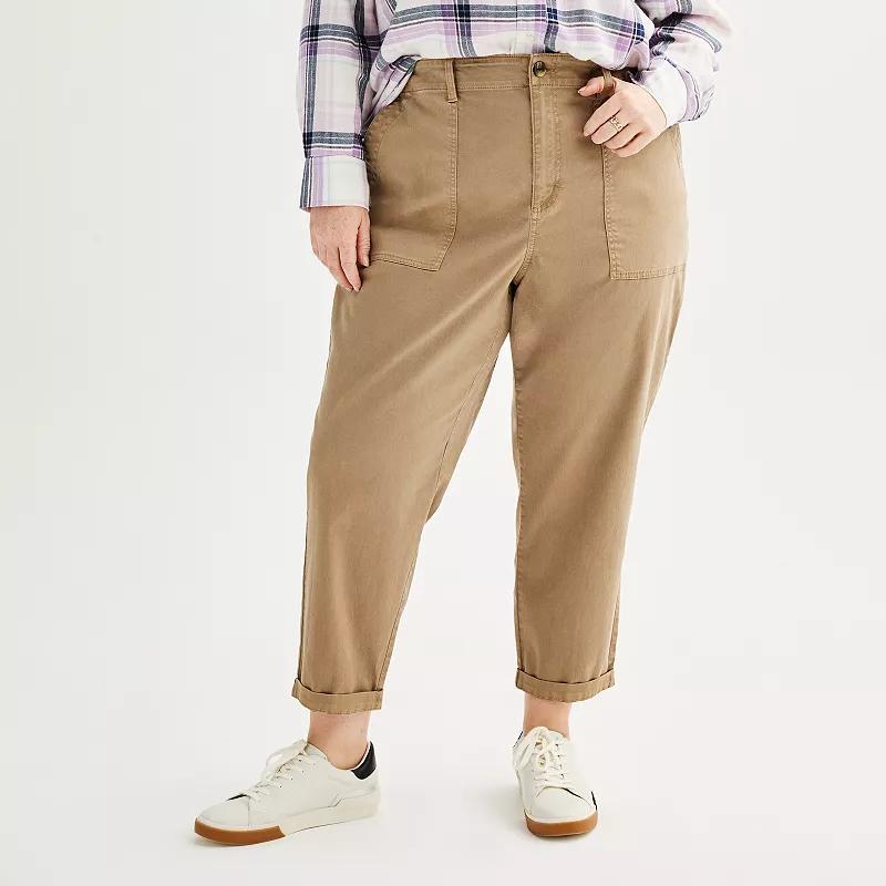 Plus Size Sonoma Goods For Life® Utility Straight Leg Pants, Women's, Size: 0X, Nightlife Gray Product Image