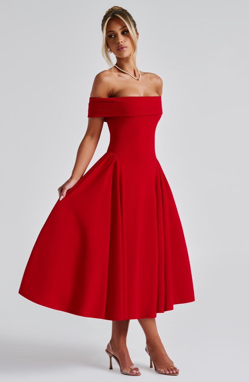 Miranda Midi Dress - Red Product Image