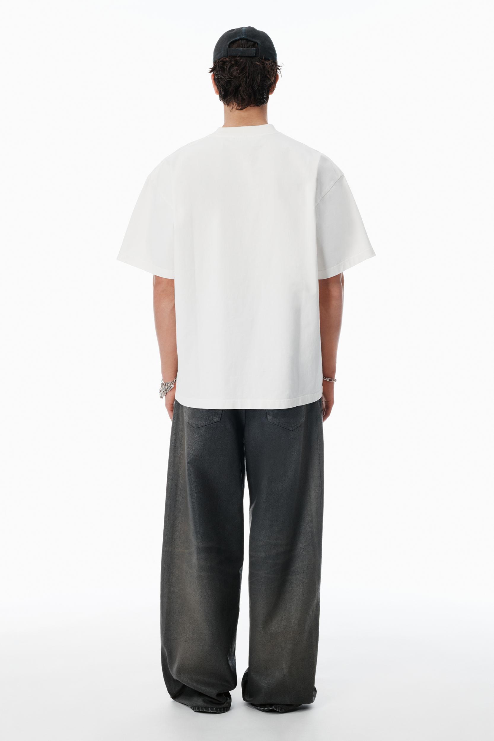 White Cotton Oversized Logo Tee Product Image