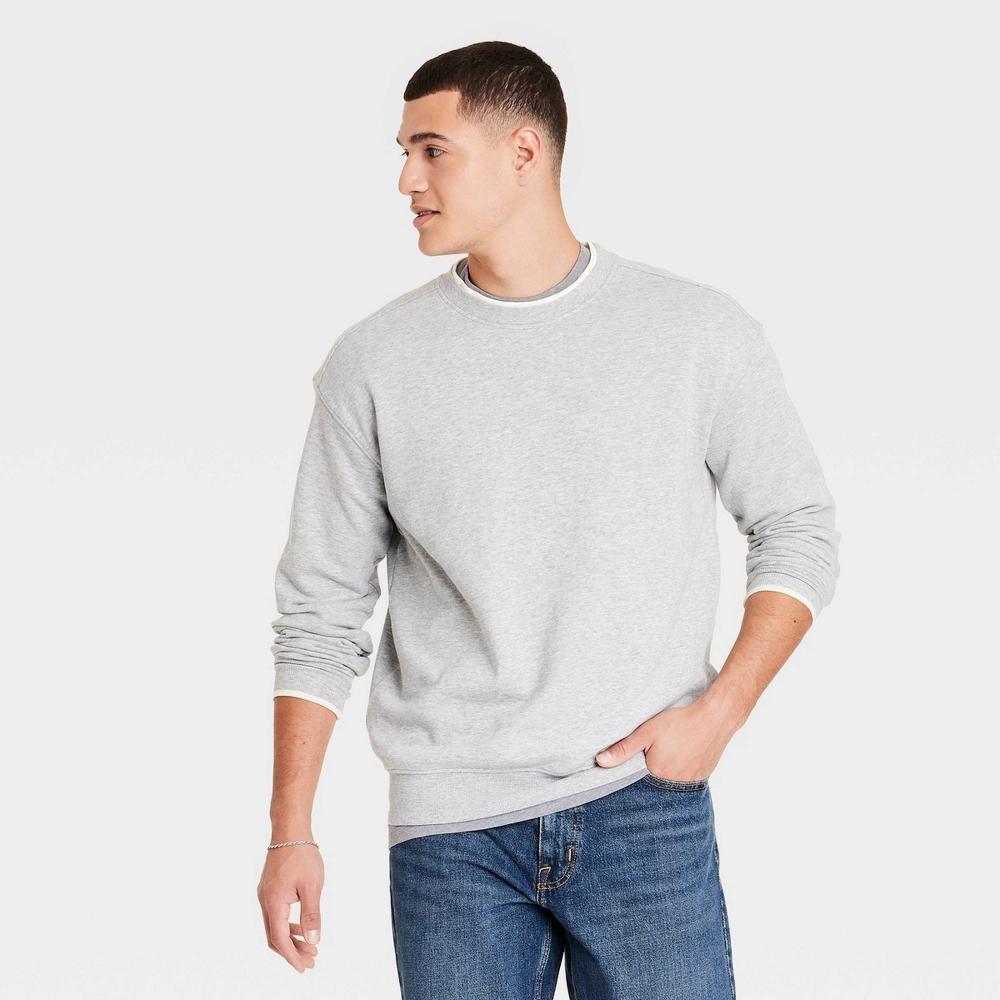 Mens French Terry Pullover Sweatshirt - Goodfellow & Co Heathered XL Product Image