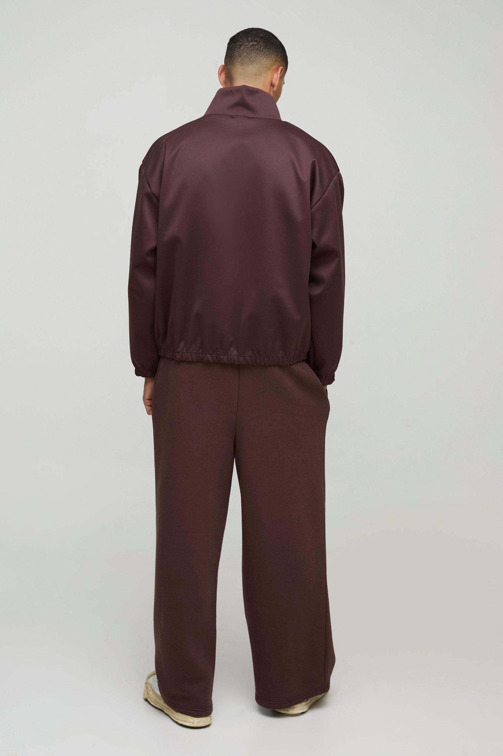 Extreme Oversized Boxy Scuba Zip Through Jacket | boohooMAN USA Product Image