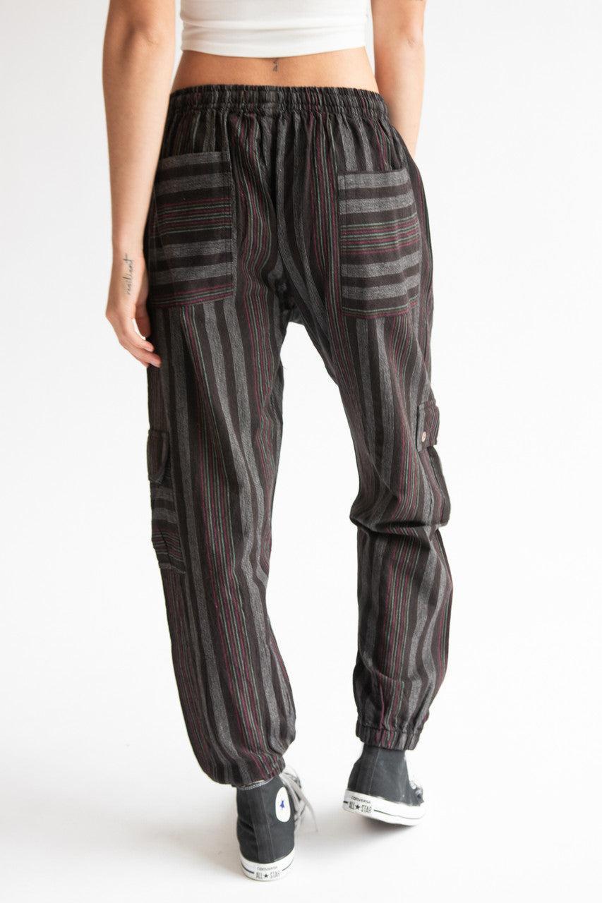 Striped Cargo Joggers Product Image