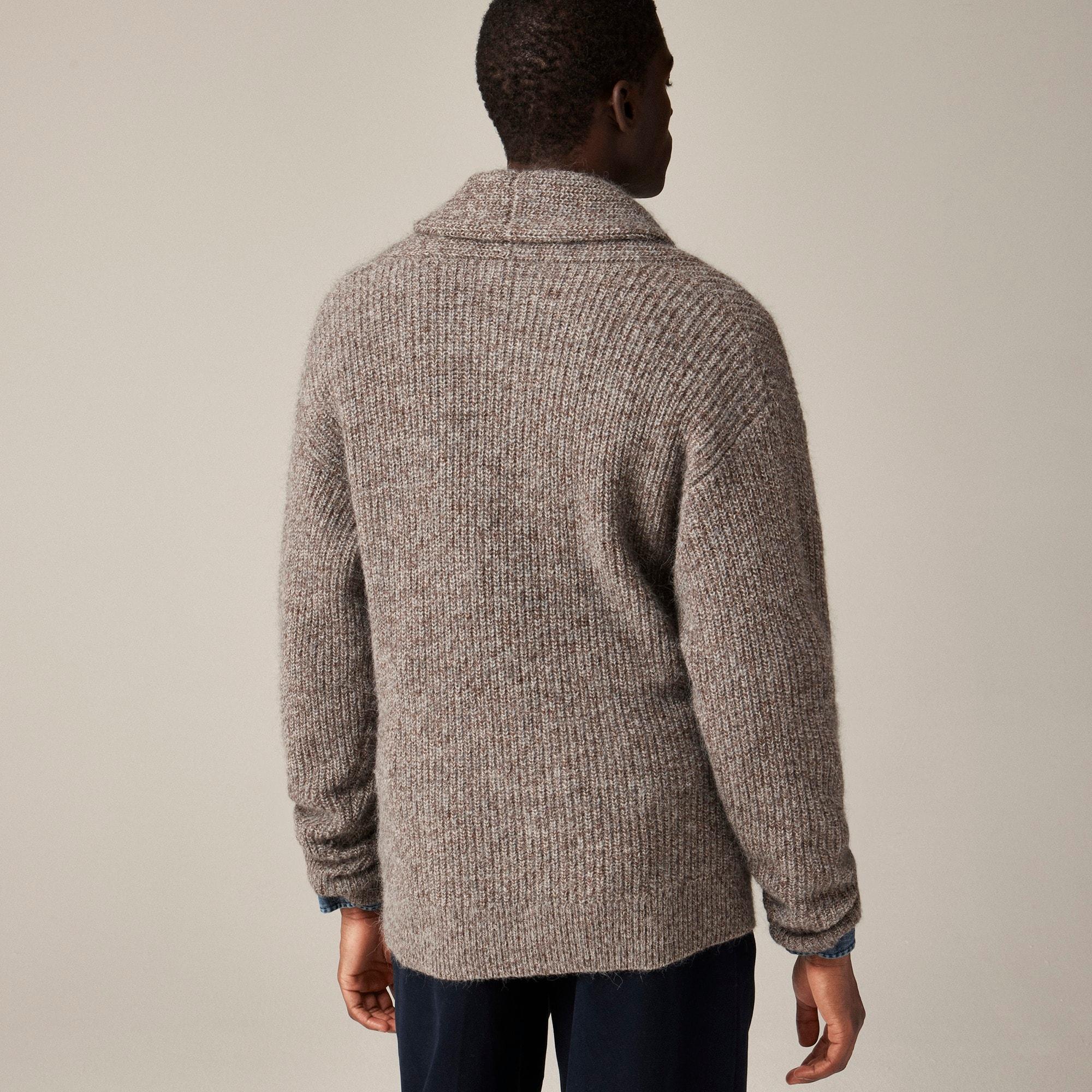 Double-breasted shawl-collar cardigan sweater in wool blend Product Image