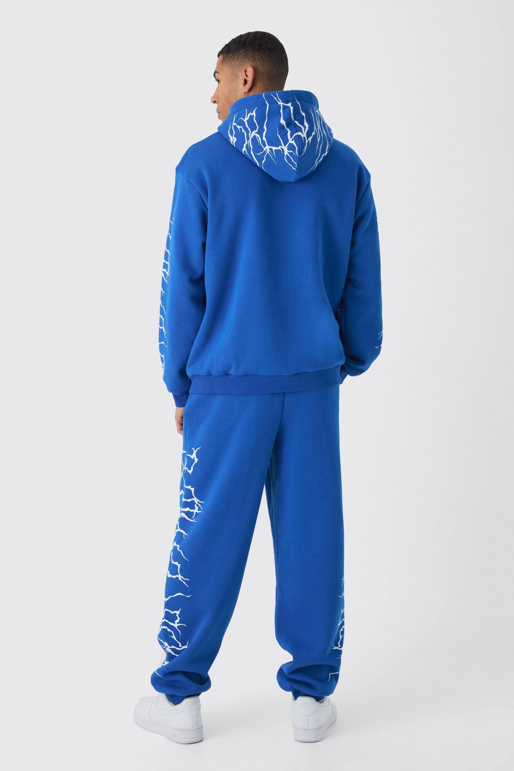 Oversized Graffiti Zip Through Hoodie | boohooMAN USA Product Image