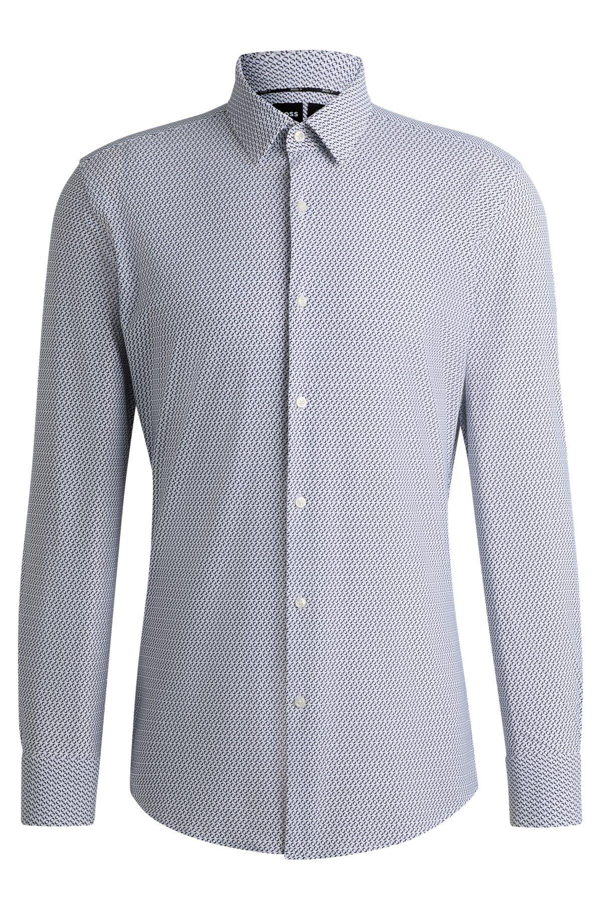 Slim-fit shirt in printed performance-stretch jersey Product Image