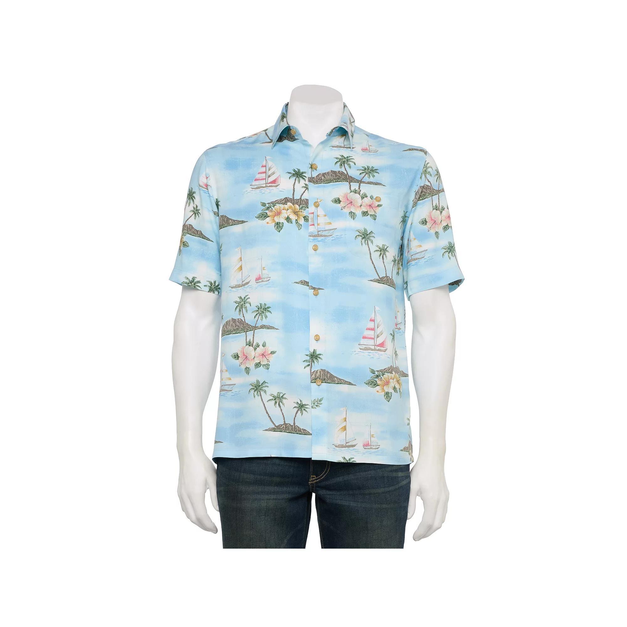 Men's Newport Blue Short Sleeve Button Down Shirt, Size: XL, Blue Blue Product Image