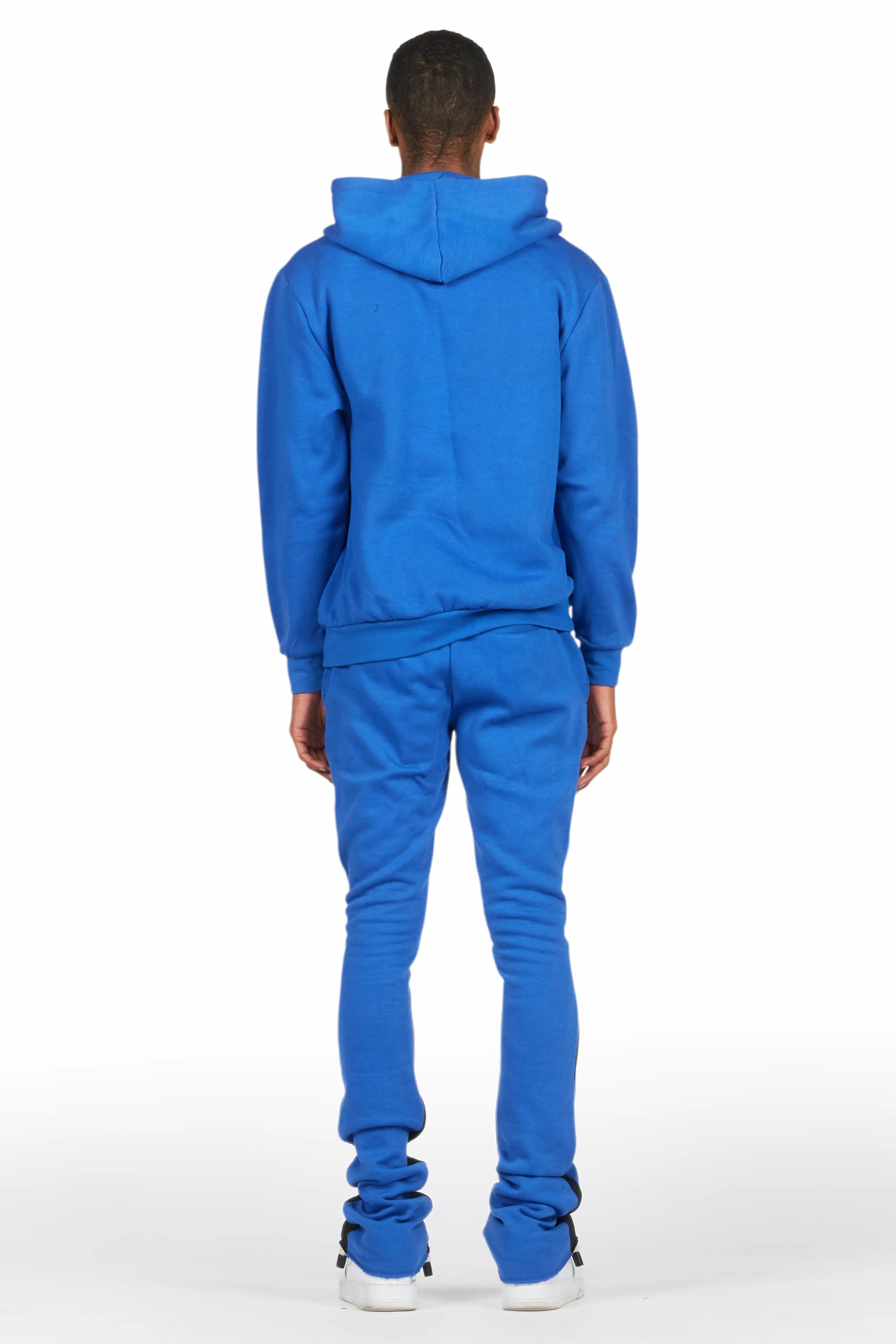 Raffer Royal Blue Hoodie/Stacked Flare Pant Set Male Product Image