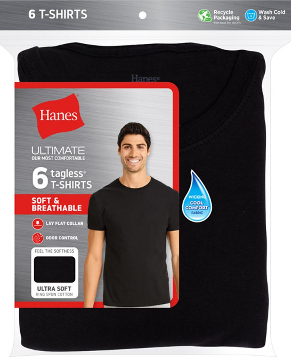 Hanes Ultimate Mens Undershirt Pack, Ringspun Cotton, White, 6-Pack 2XL Product Image