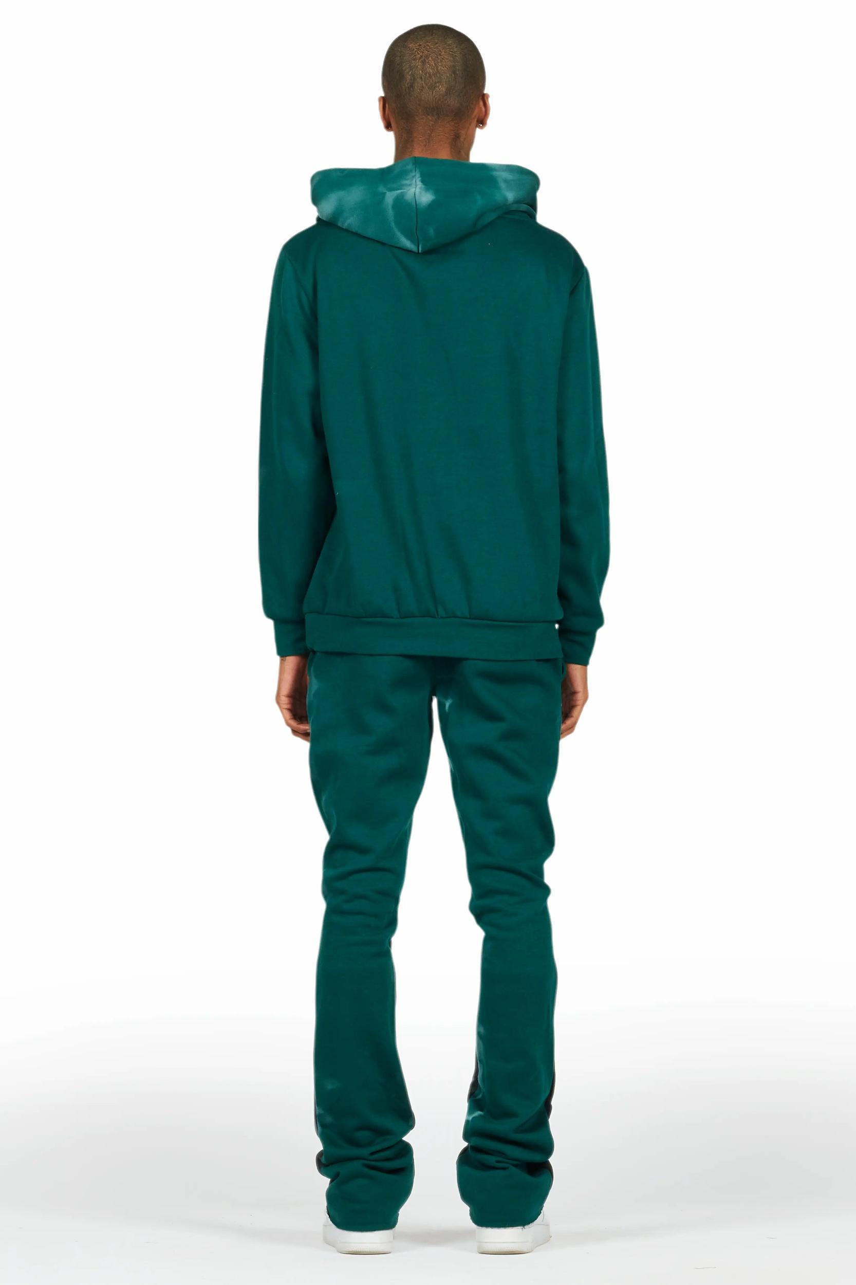 Nelly Dark Green Hoodie Stacked Flare Track Set Male Product Image