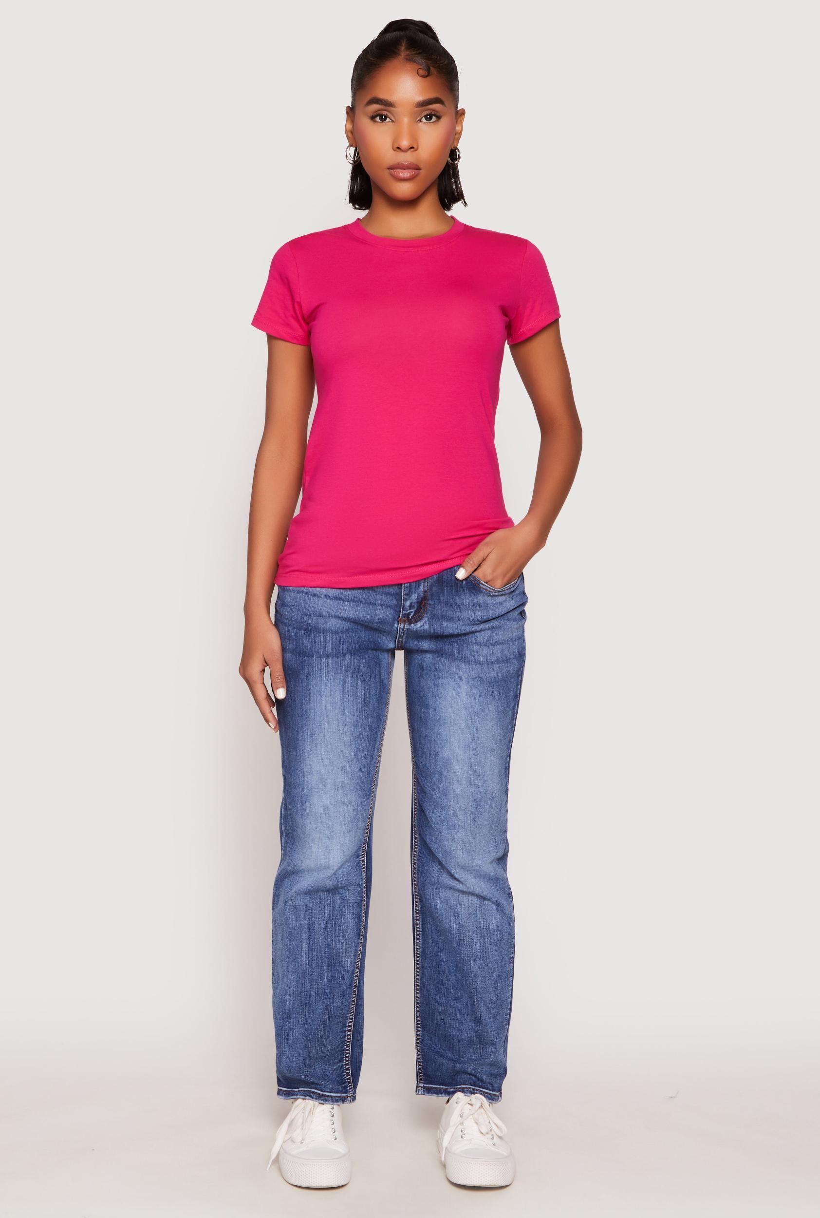 Womens High Neck Short Sleeve Tee Product Image