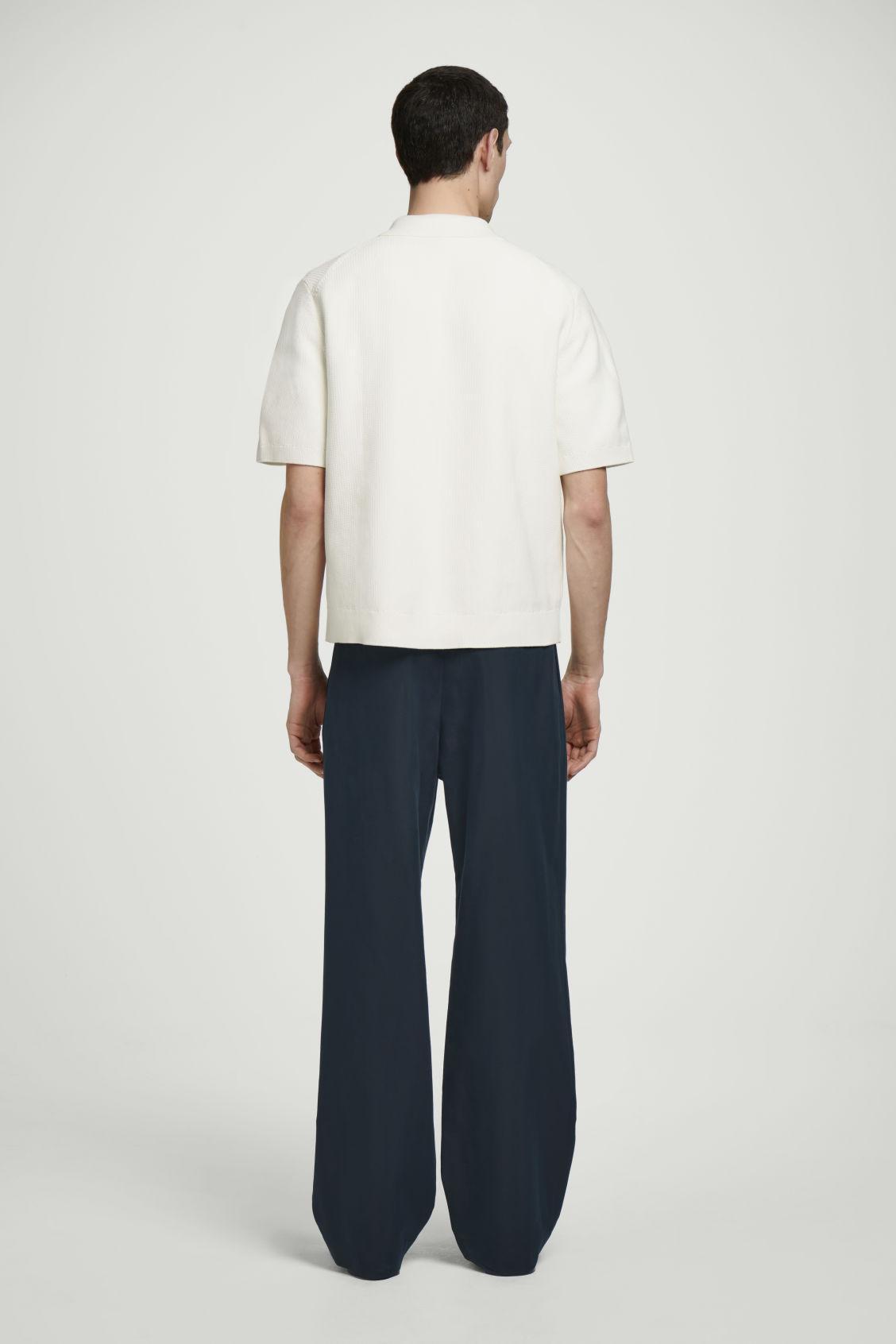 WAFFLE-KNIT COTTON ZIPPED SHIRT Product Image