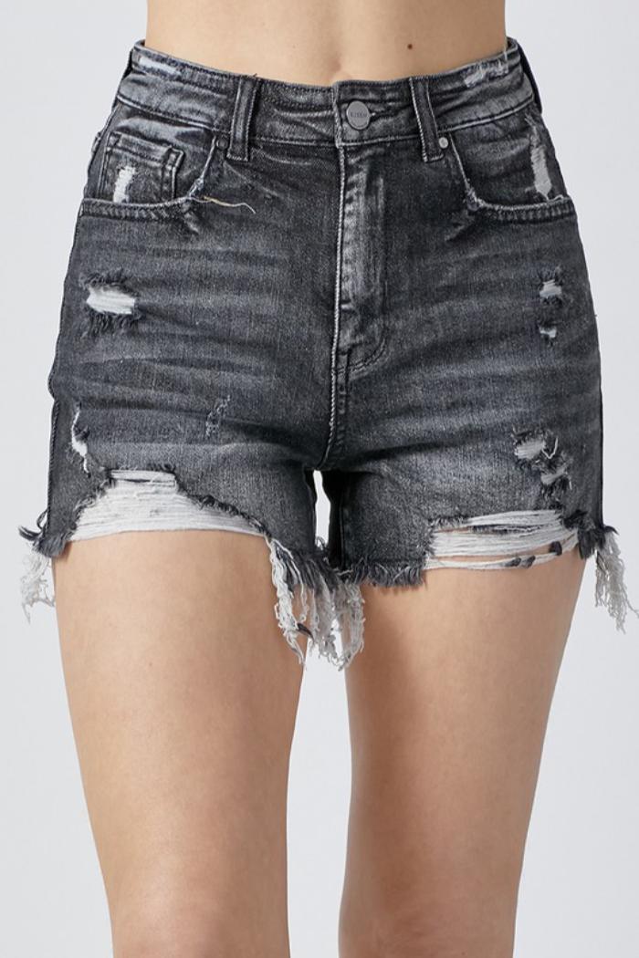 HIGH RISE DISTRESSED SHORTS Product Image
