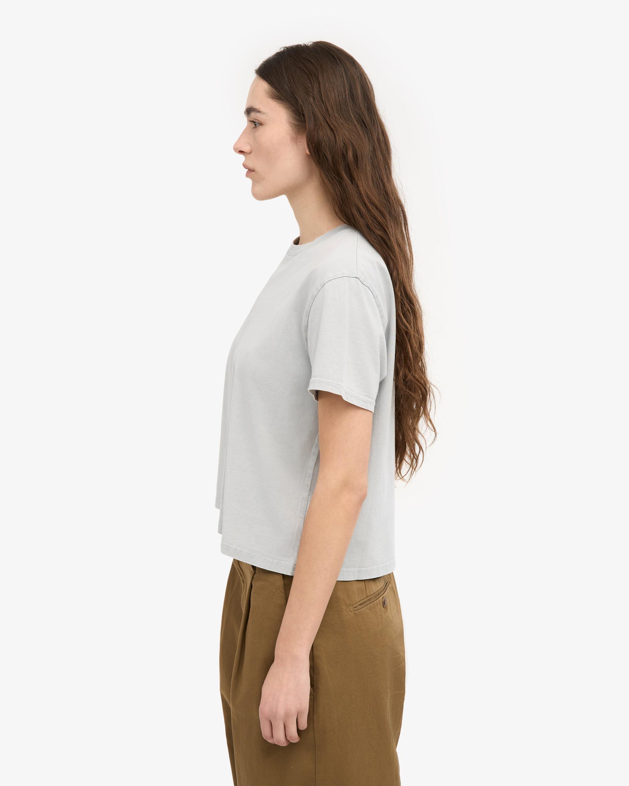 Organic Boxy Crop Tee - Petrol Blue Product Image