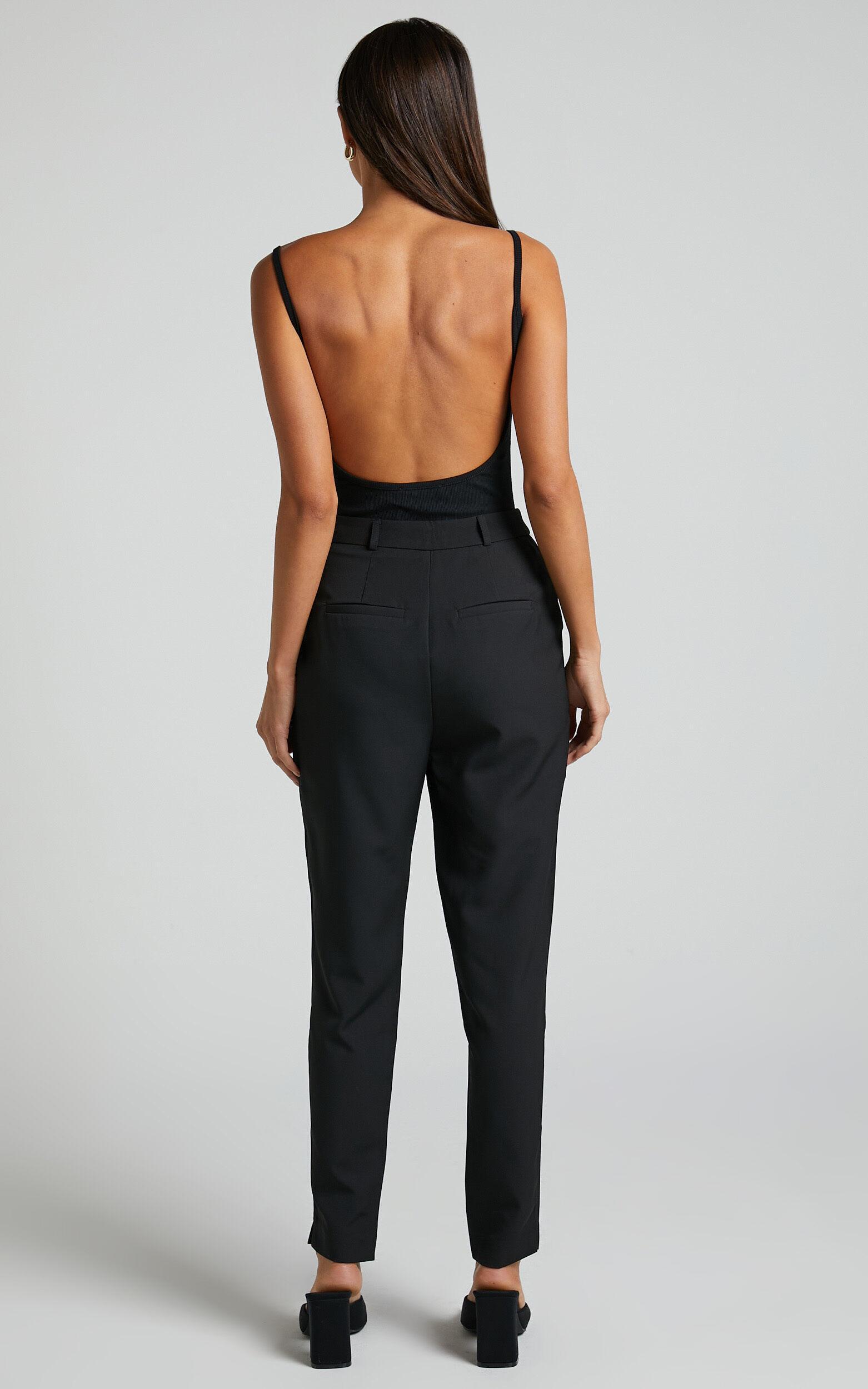 Hermie Pants - High Waisted Cropped Tailored Pants in Black Product Image
