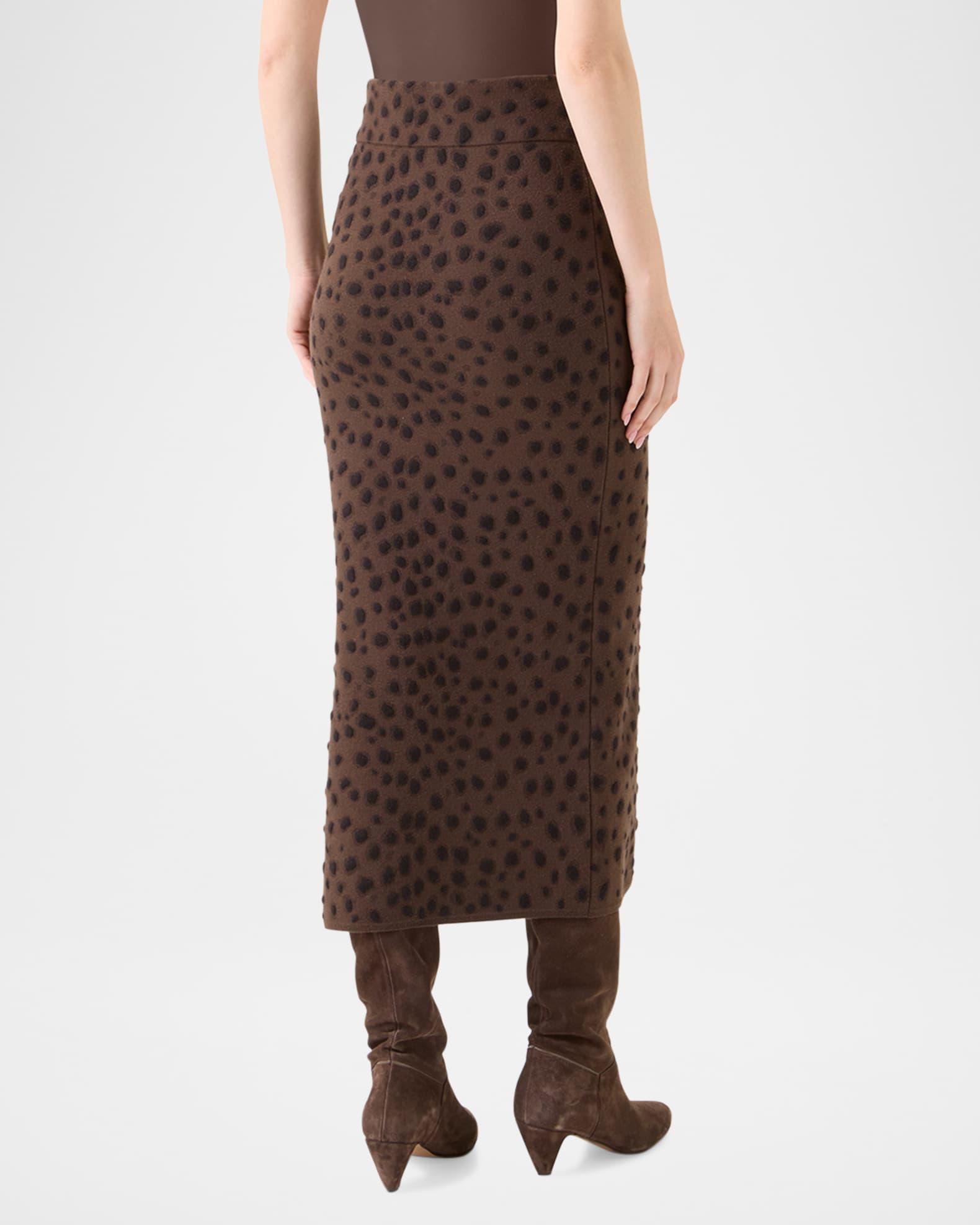 Leopard Jacquard Knit Midi Tube Skirt Product Image