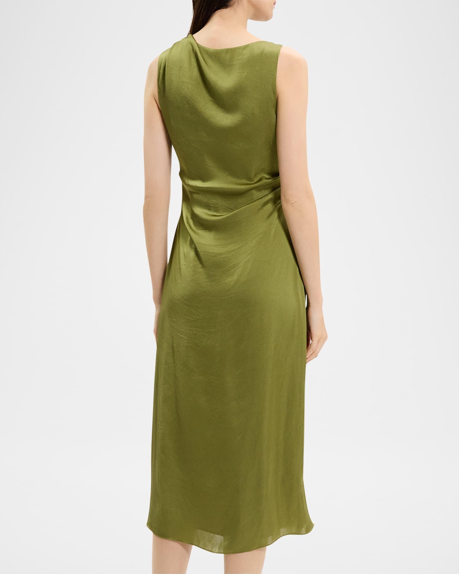 Fitted Drape Midi Dress  Product Image