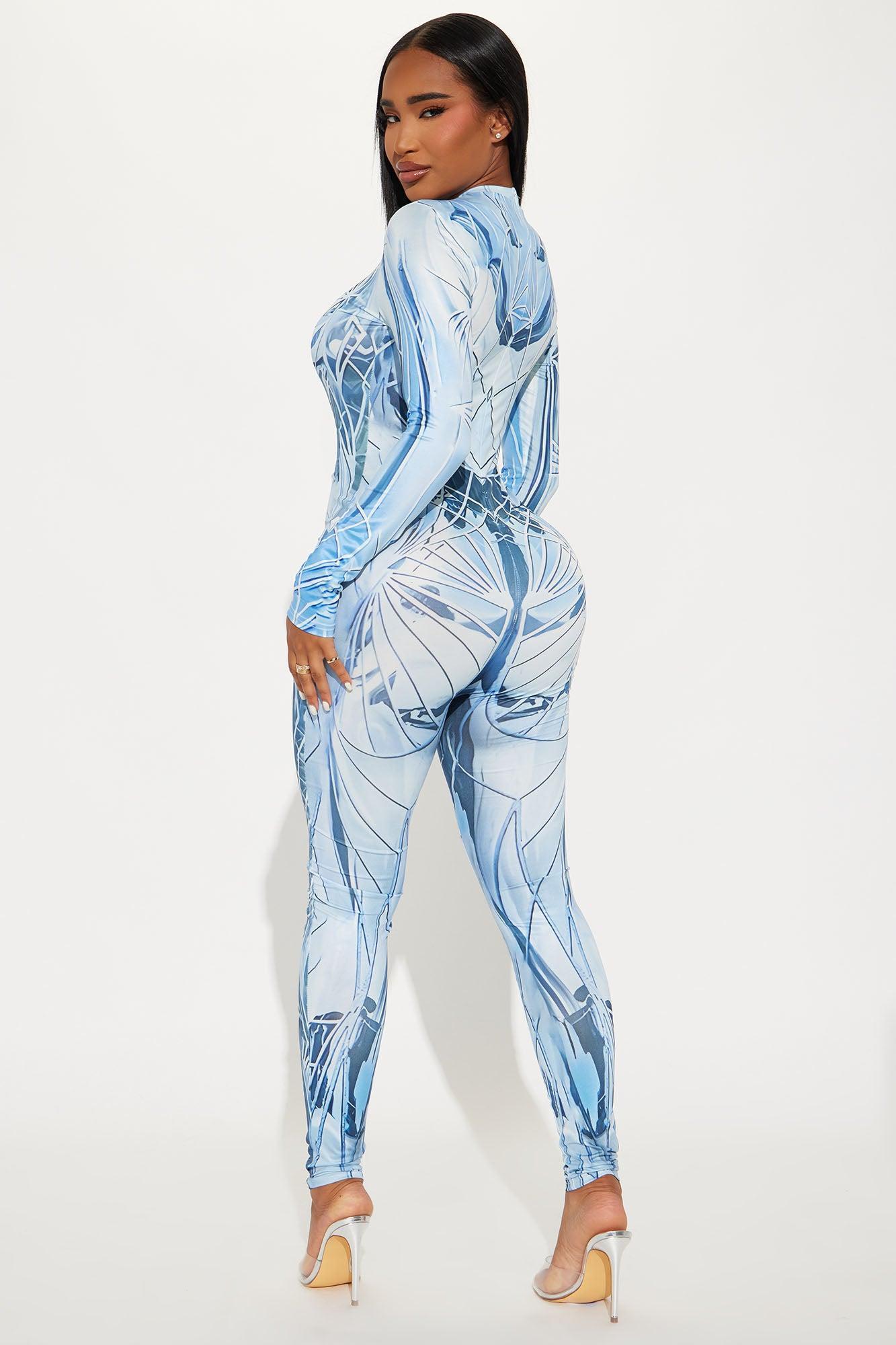 Chrome Print Jumpsuit Costume - Silver Product Image