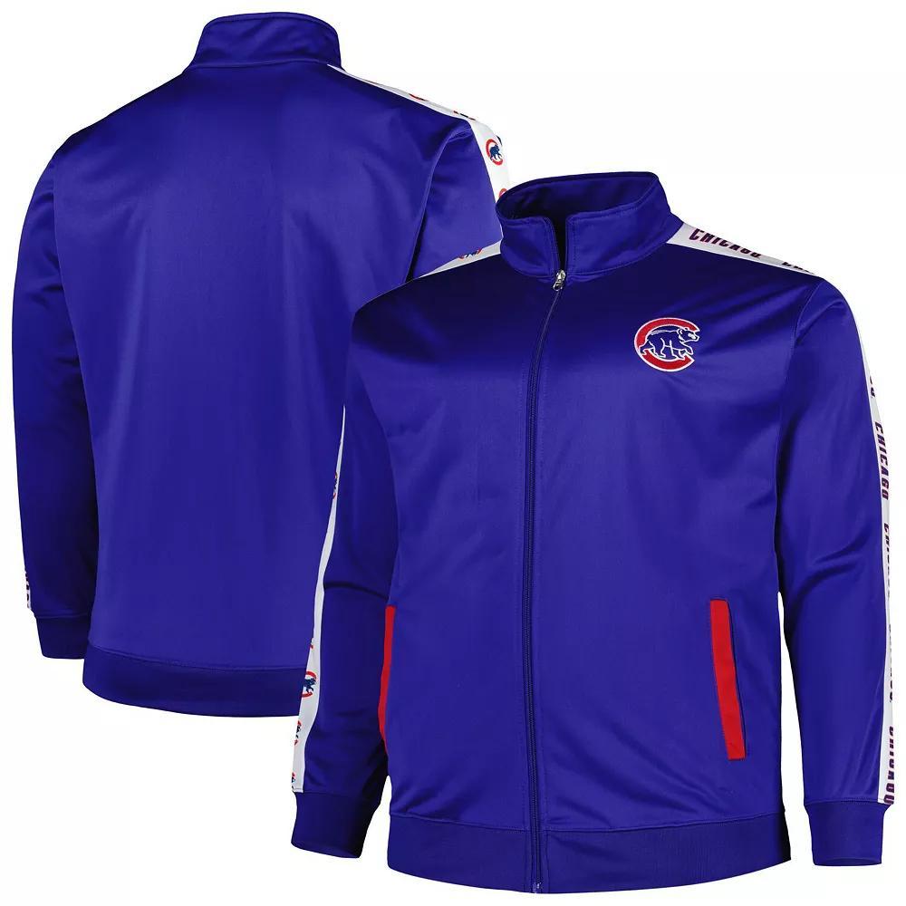 Men's Royal Chicago Cubs Big & Tall Tricot Track Full-Zip Jacket, Size: 4XLT, Blue Product Image
