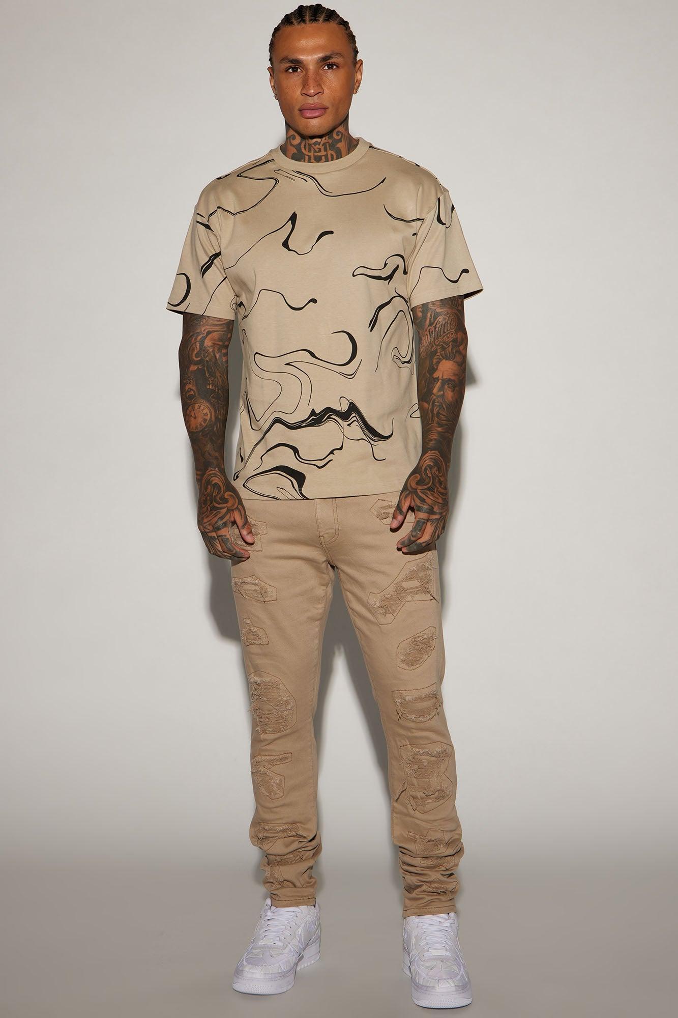 All In Marble Short Sleeve Tee - Taupe/combo Product Image