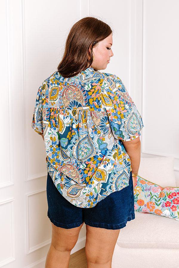 Chance Of A Lifetime Top in Navy Curves Product Image