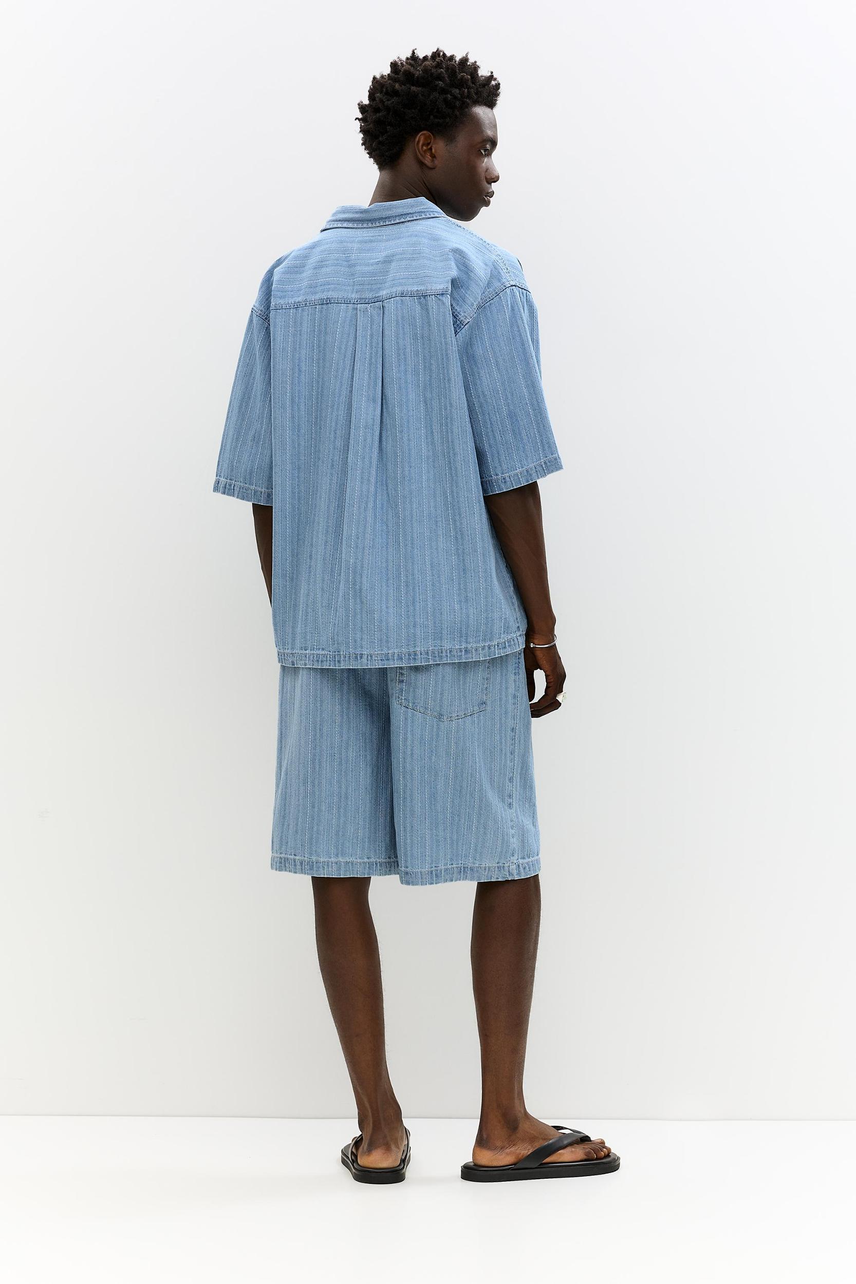 Jacquard denim Bermuda shorts Product Image