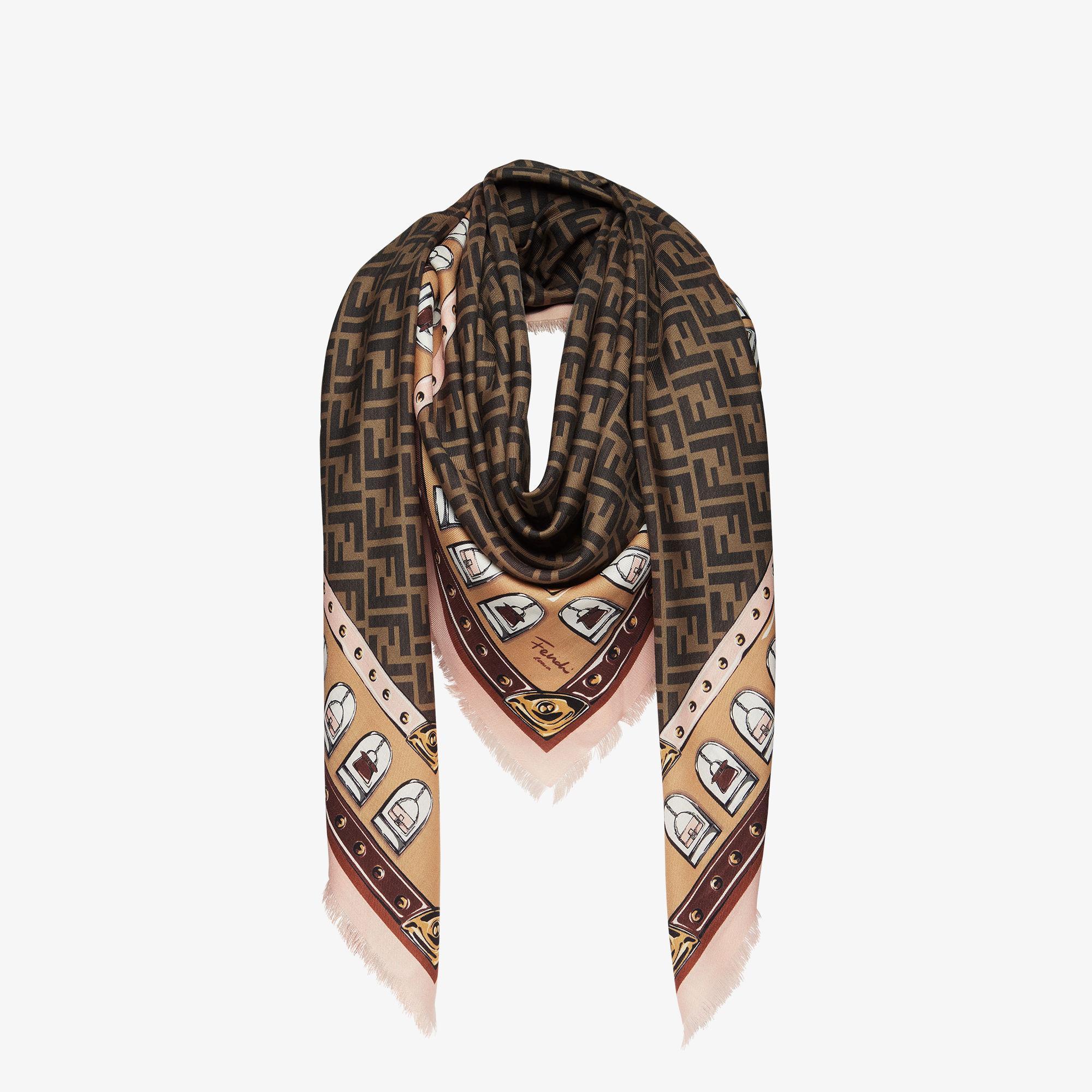 Fendi ShawlBrown cashmere wool and silk shawl Product Image