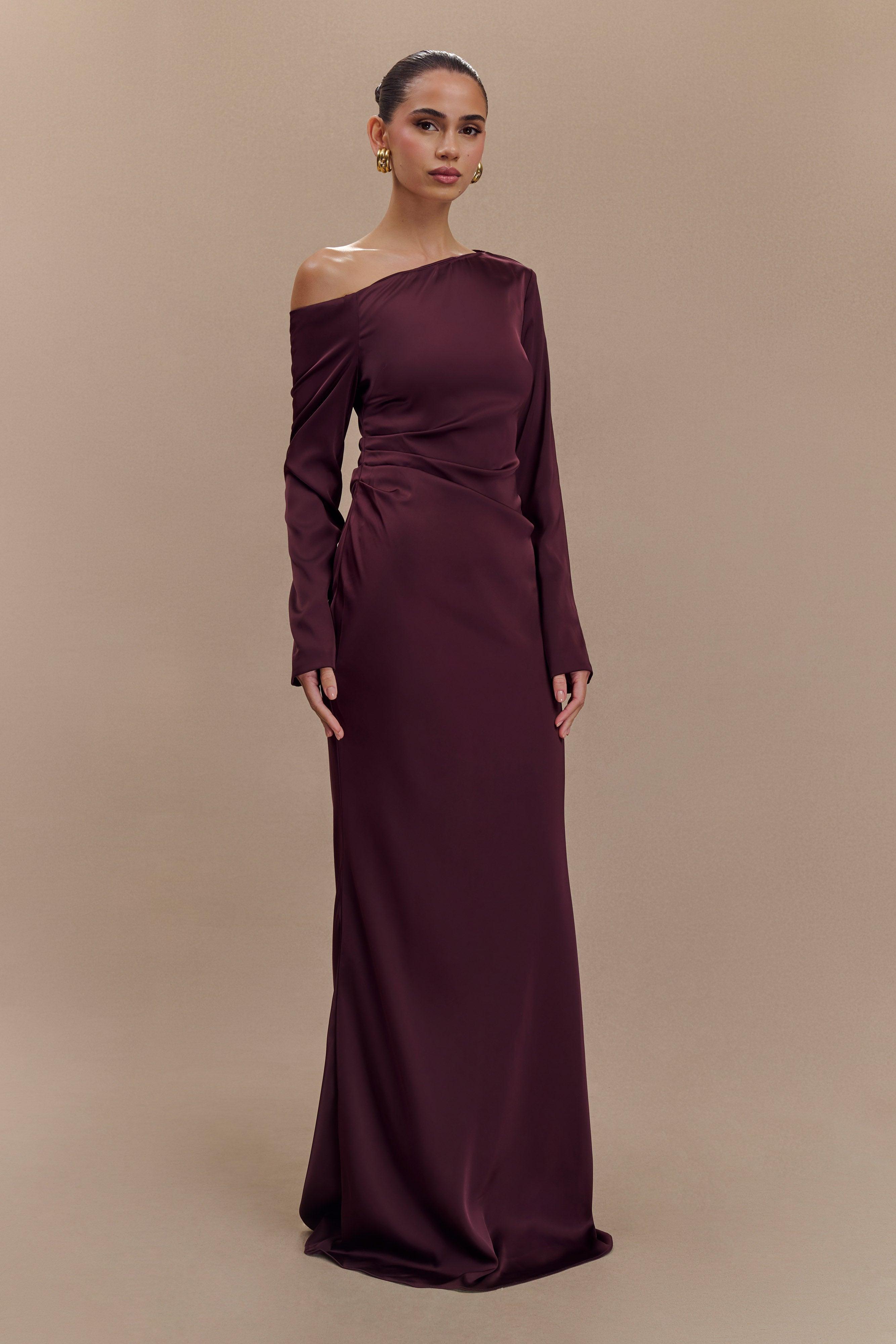 Avery Long Sleeve Maxi Dress - Plum Product Image