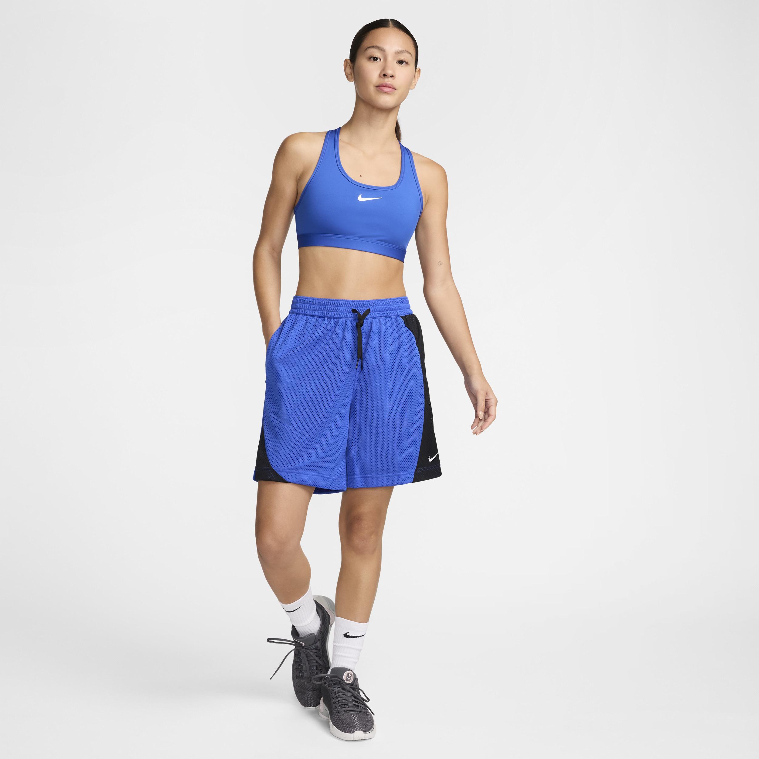 Nike Womens Nike Essential Mesh Dri-FIT Shorts - Womens Black/Hyper Royal/White Product Image