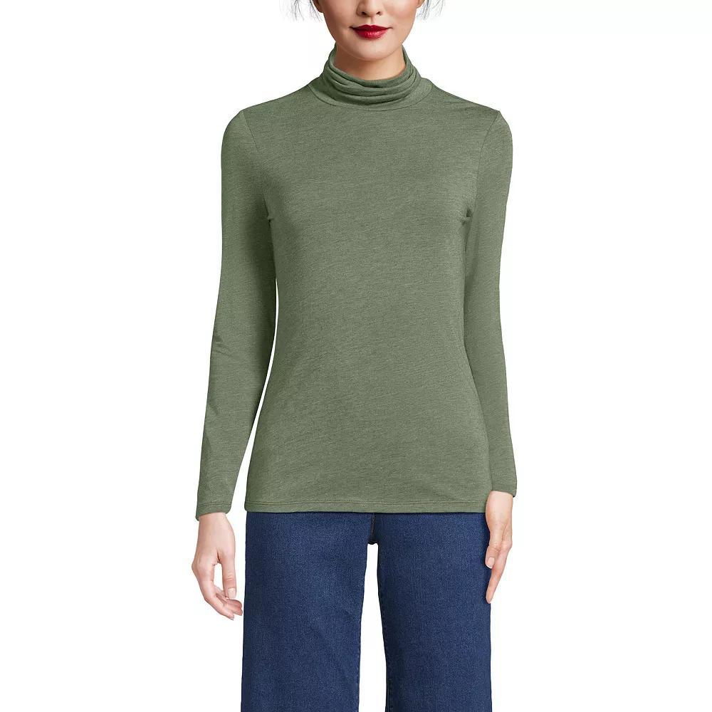 Petite Lands' End Lightweight Fitted Long Sleeve Turtleneck, Women's,  Product Image