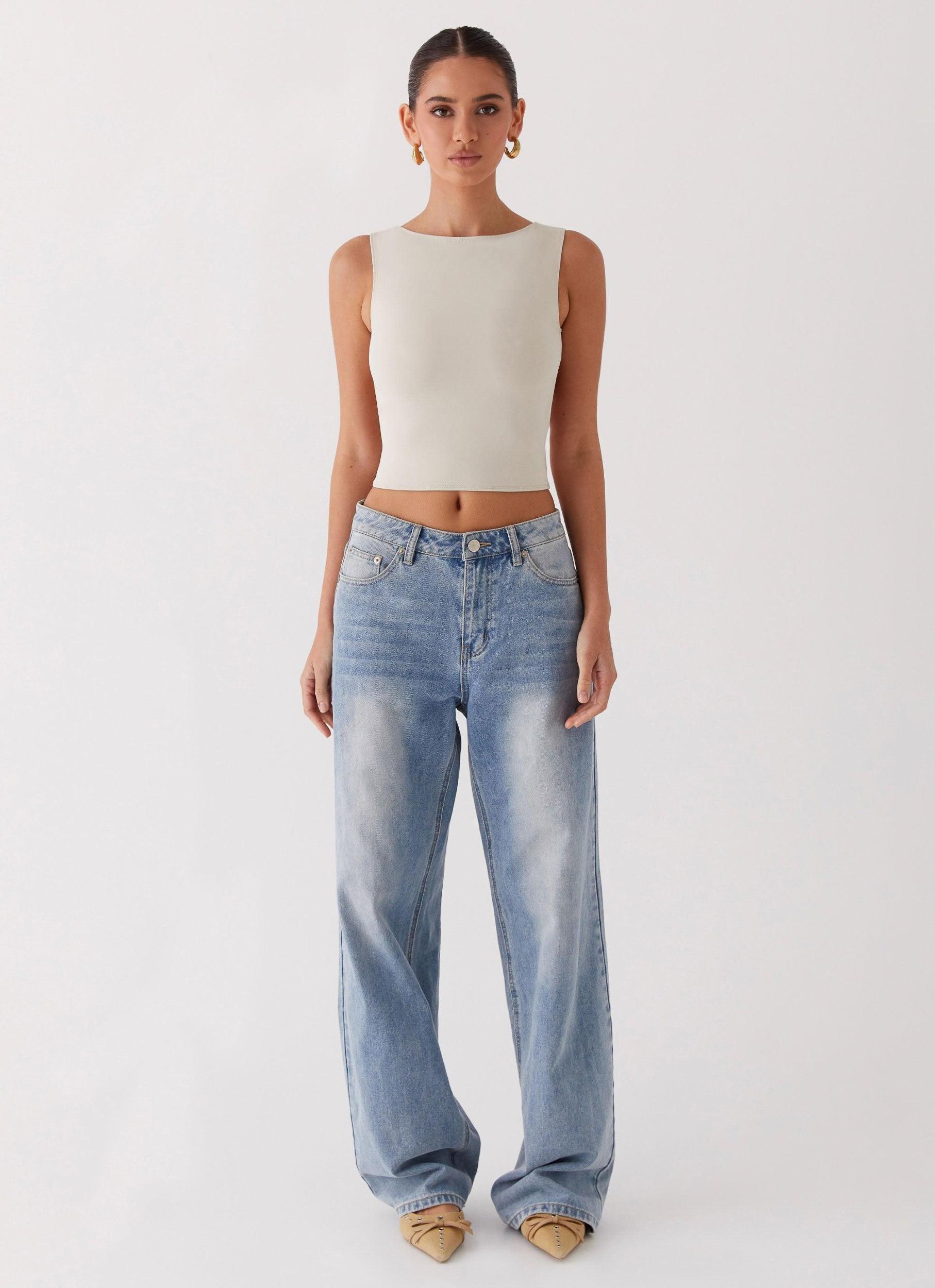Saskie Crop Top - Ivory Product Image