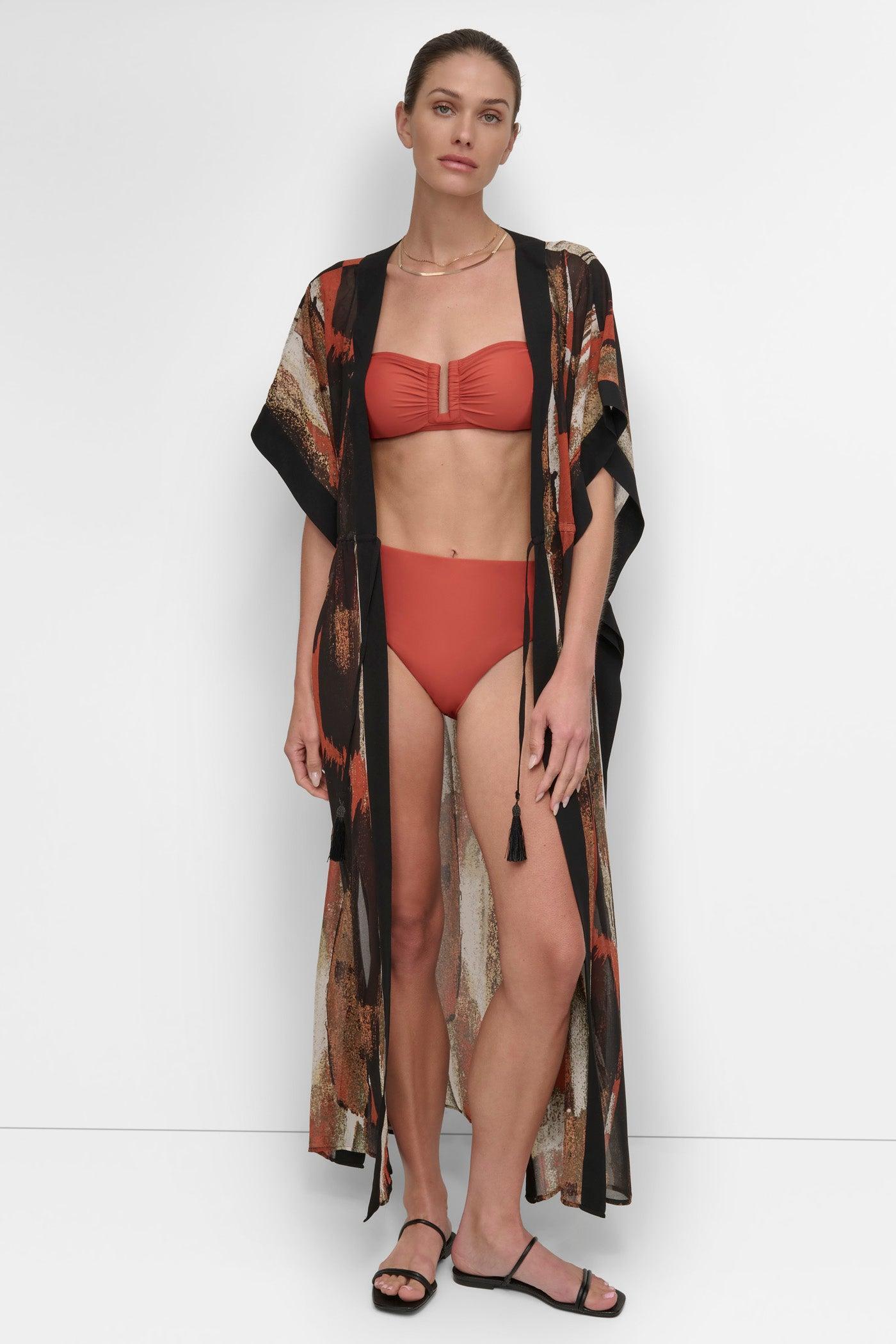 ABSTRACT PRINT TIE-FRONT COVERUP Product Image