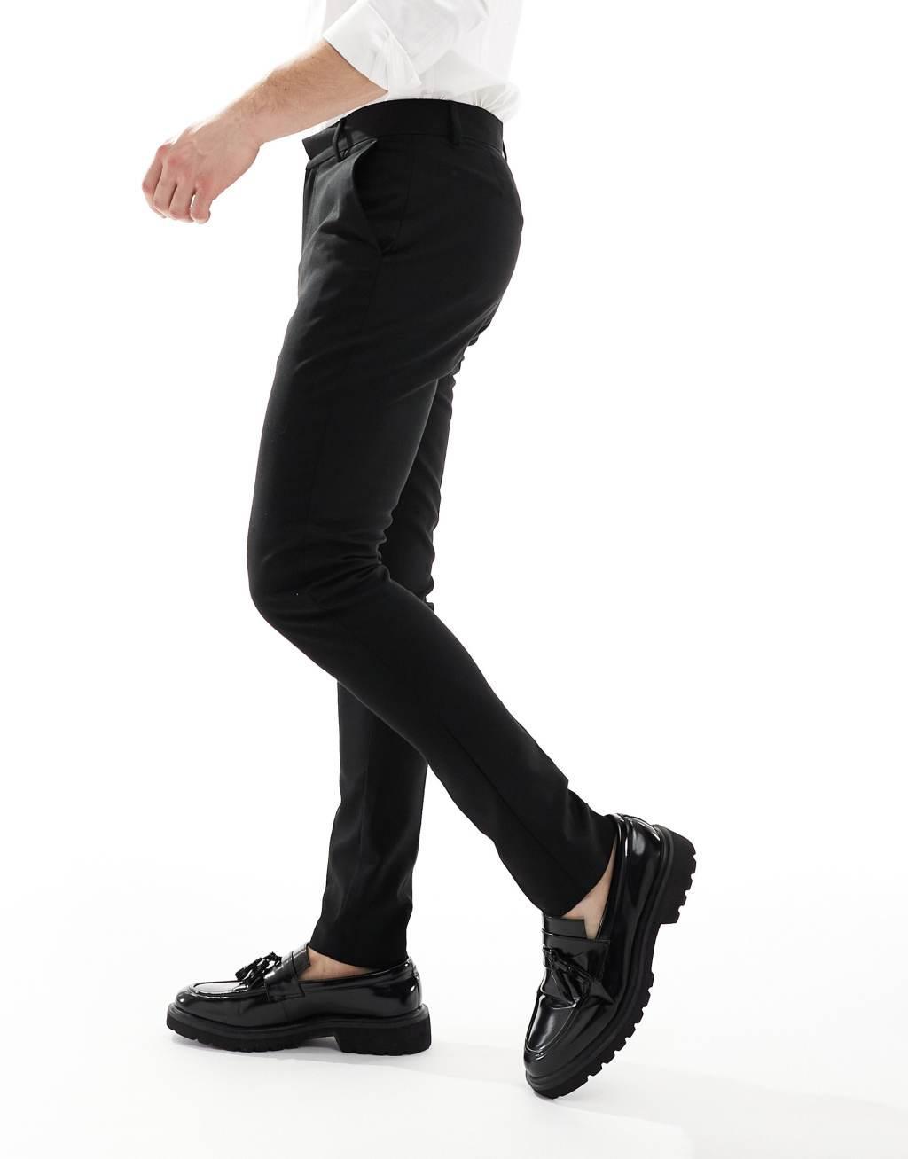 ASOS DESIGN smart skinny fit pants in black Product Image