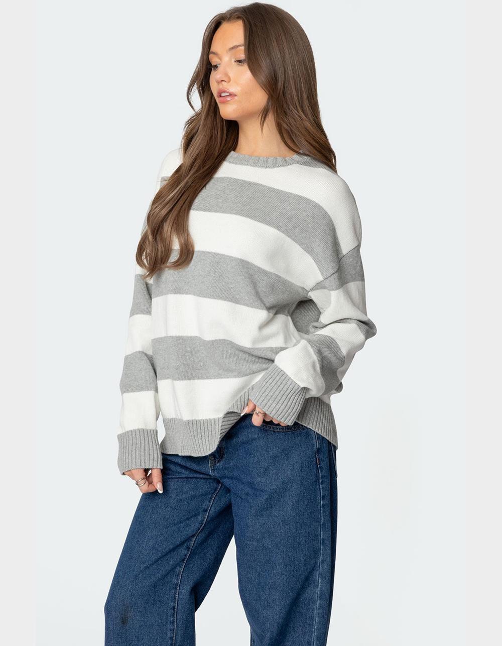 EDIKTED Richie Oversized Striped Sweater Product Image