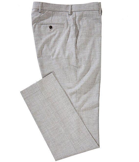 Perry Ellis Tailored Fit Flat Front Crosshatch Textured Twill Pants Product Image