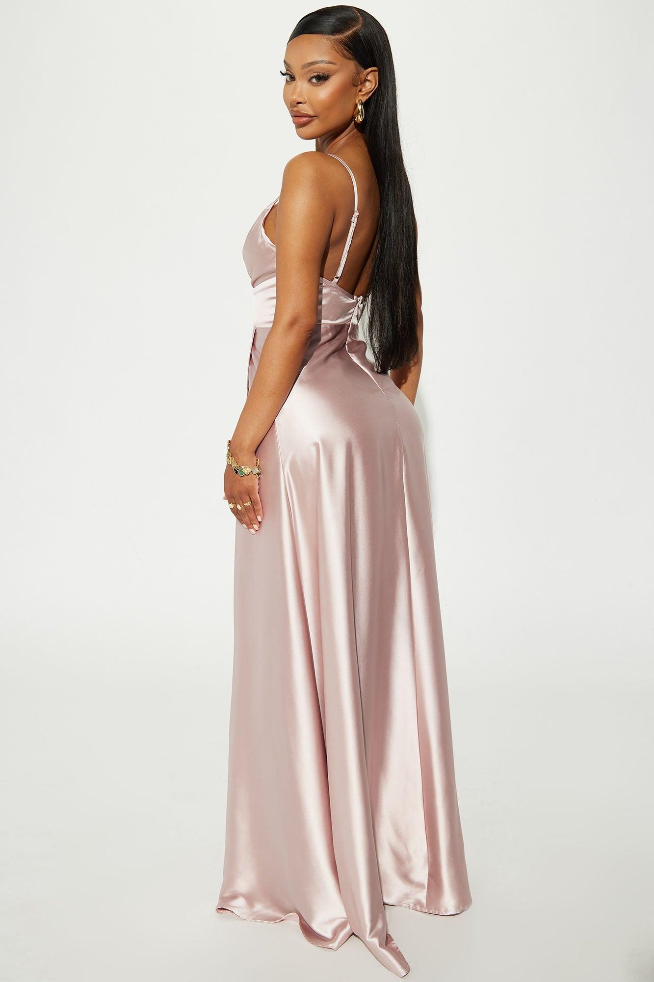 Ashlynn Satin Gown - Blush Product Image