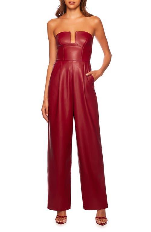 Womens Strapless Faux Leather Jumpsuit Product Image