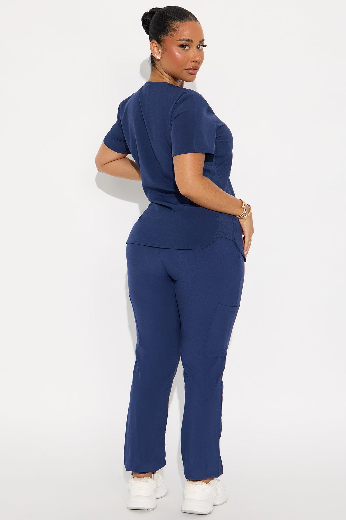 Feeling Better Stretch Scrub Uniform Jogger Set - Navy Female Product Image